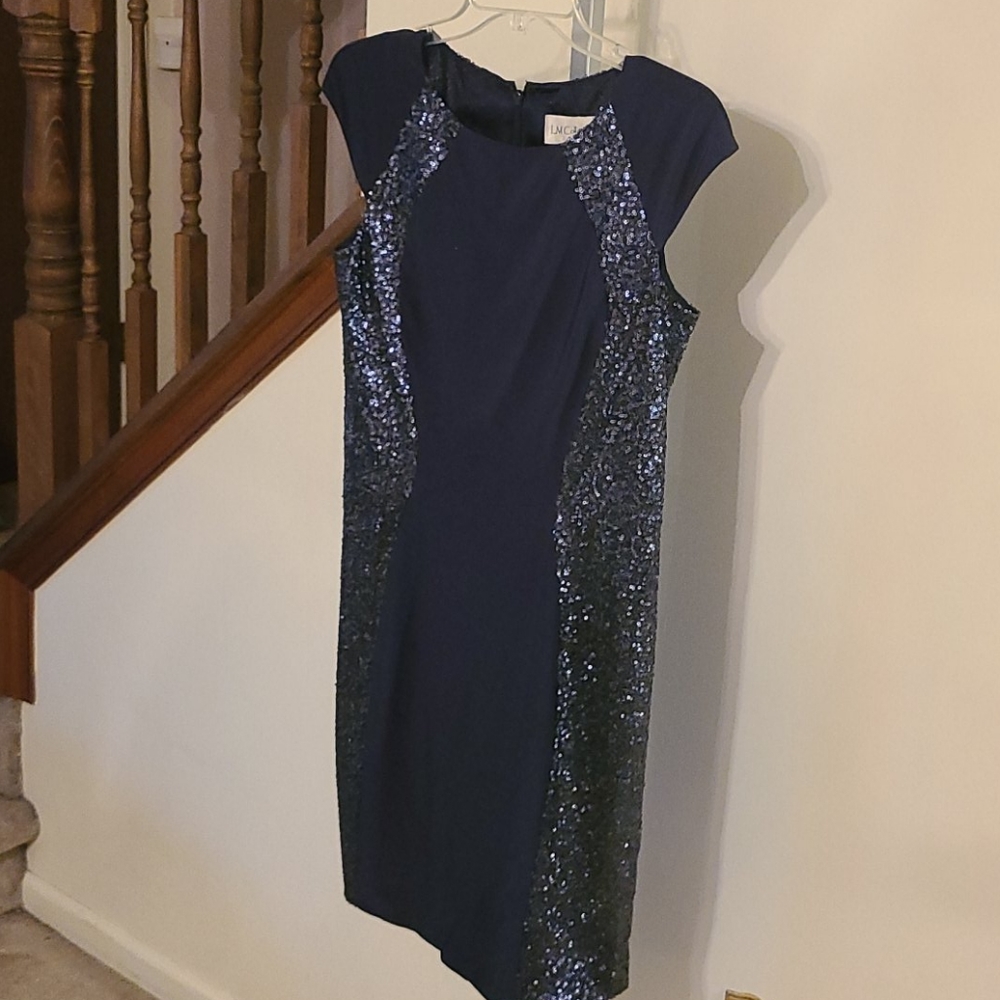 LM Collection blue with sequin accent dress